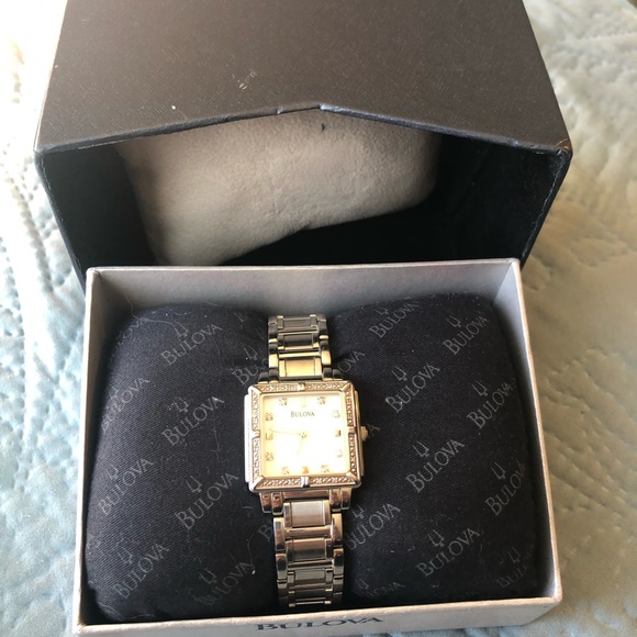 Bulova Stainless Steel Mother of Pearl Watch - Picture 2 of 12